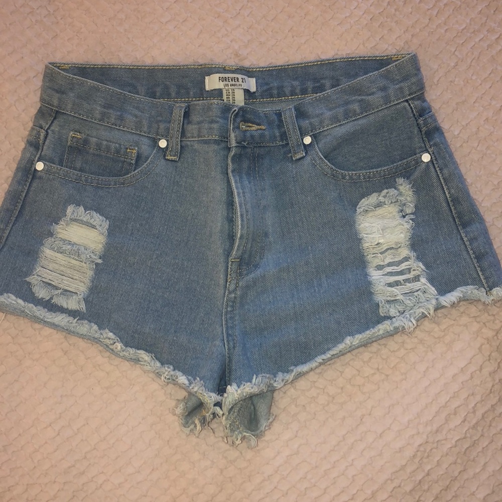 Forever 21 ripped jean shorts